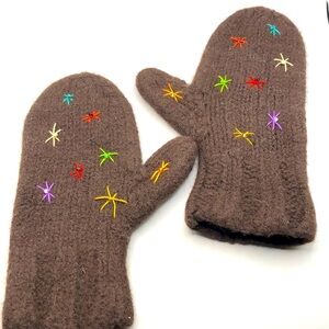 Hand Made Brown Wool Mittens Canada